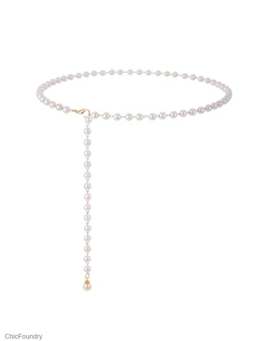 Alloy Pearl Waist Chain Belt for Dresses